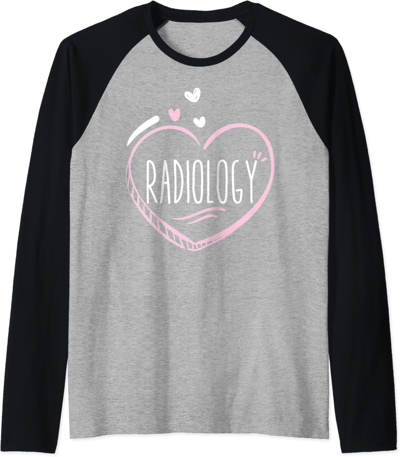 Cute Ladies Radiology Heart, XRay Tech Love Gift Raglan